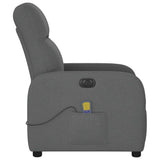 Fauteuil inclinable de massage électrique gris foncé tissu