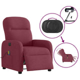 Fauteuil de massage inclinable électrique Rouge bordeaux Tissu