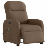 Fauteuil inclinable de massage électrique marron tissu