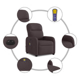Fauteuil de massage inclinable électrique Marron foncé Tissu