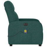 Fauteuil de massage inclinable électrique Vert foncé Tissu
