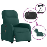 Fauteuil de massage inclinable électrique Vert foncé Tissu