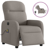 Fauteuil de massage inclinable électrique Taupe Tissu