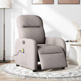 Fauteuil de massage inclinable électrique Taupe Tissu