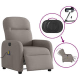 Fauteuil de massage inclinable électrique Taupe Tissu