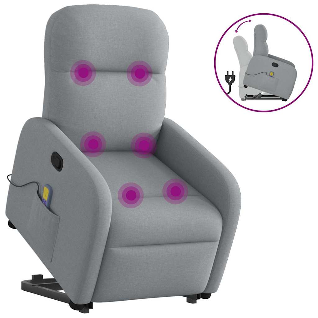 Fauteuil de massage inclinable Gris clair Tissu