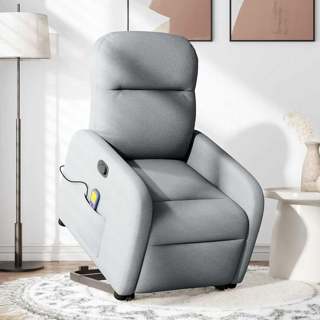 Fauteuil de massage inclinable Gris clair Tissu