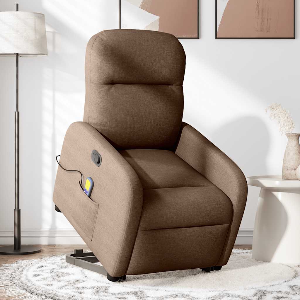 Fauteuil de massage inclinable Marron Tissu
