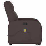 Fauteuil inclinable de massage Marron foncé Tissu