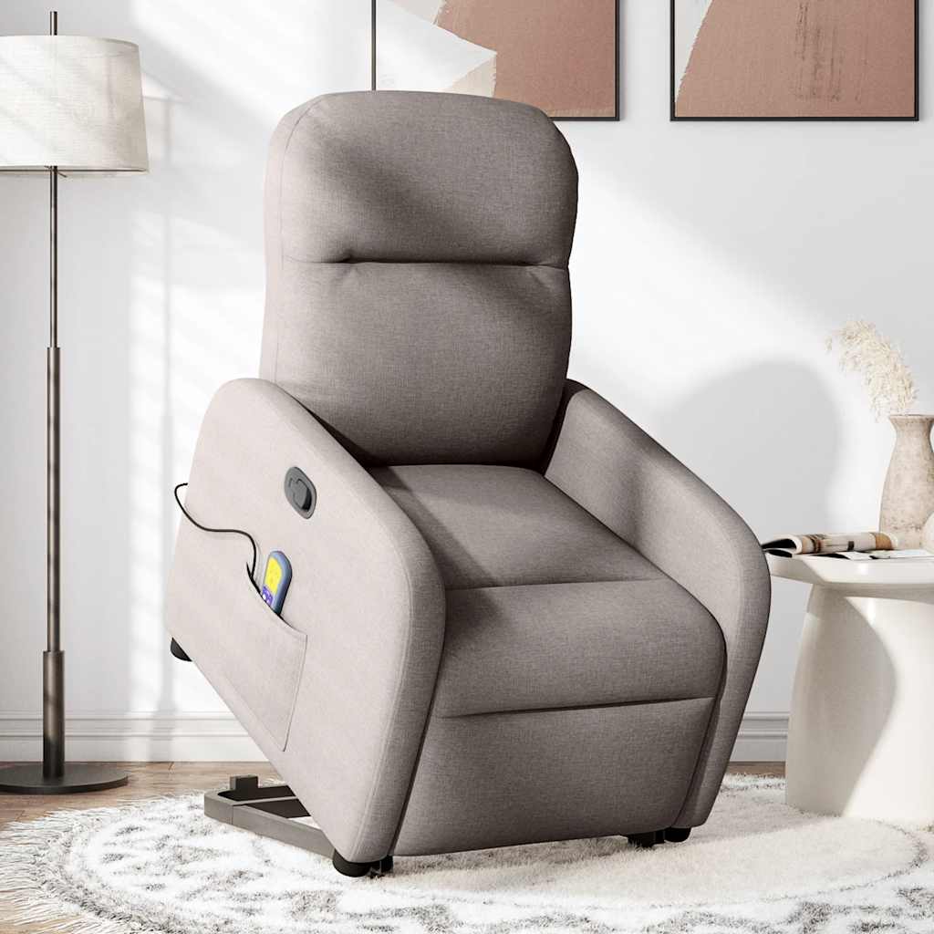 Fauteuil inclinable de massage Taupe Tissu