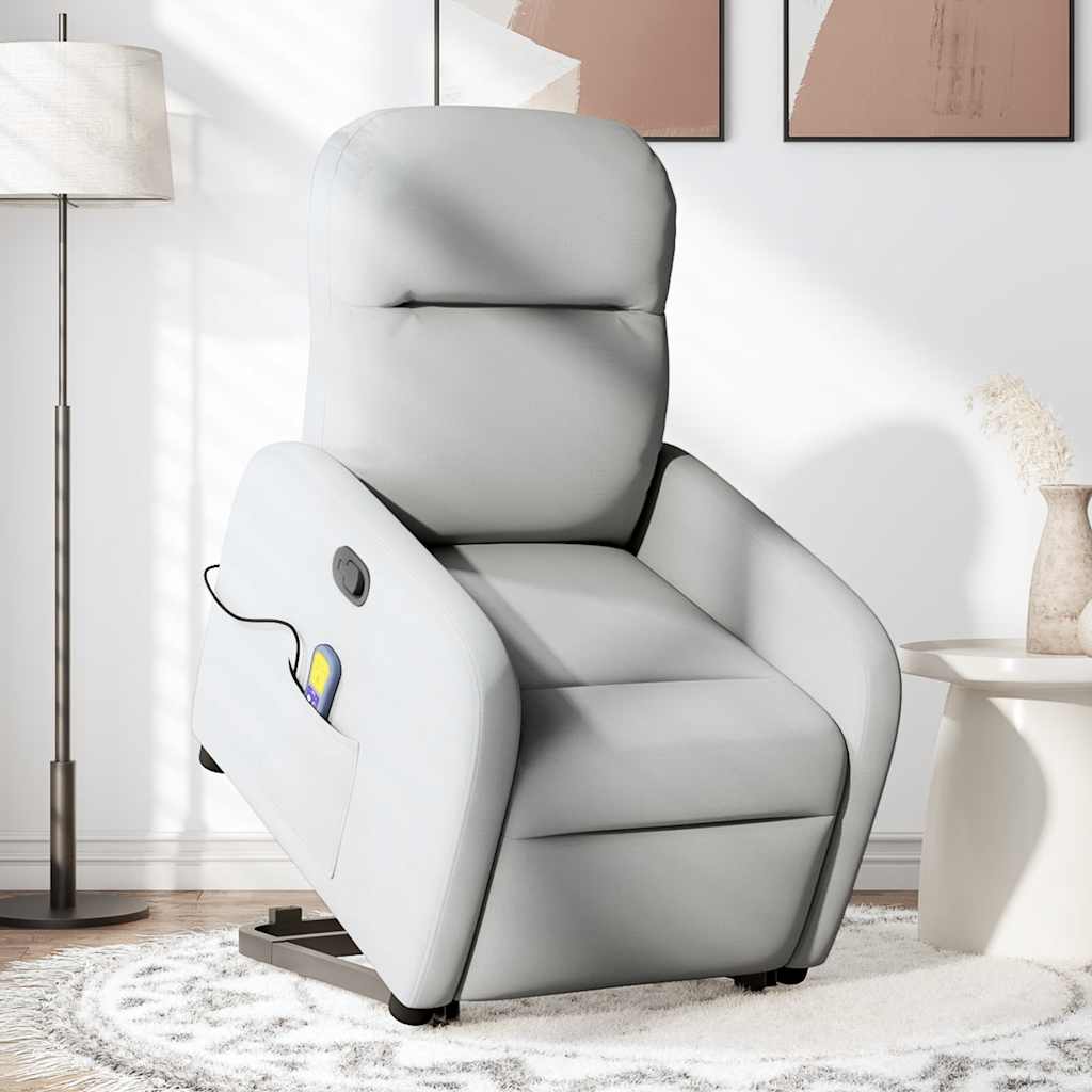 Fauteuil de massage inclinable gris nuage tissu