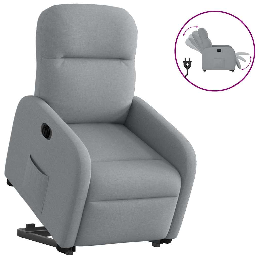 Fauteuil inclinable électrique gris clair tissu