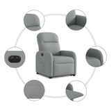 Fauteuil inclinable électrique gris clair tissu