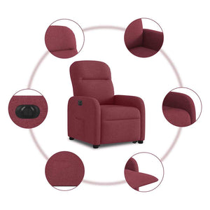 Fauteuil inclinable électrique rouge bordeaux tissu