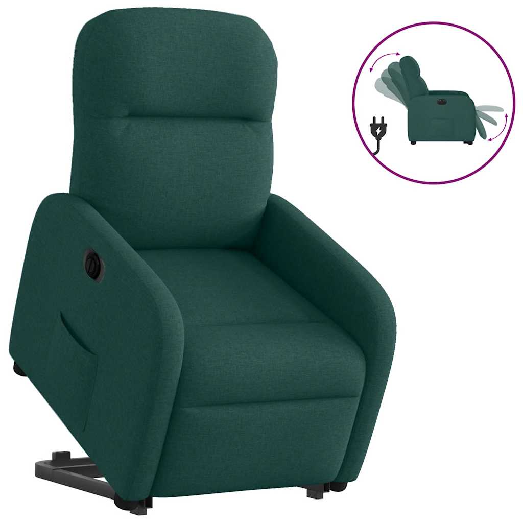 Fauteuil inclinable électrique vert foncé tissu