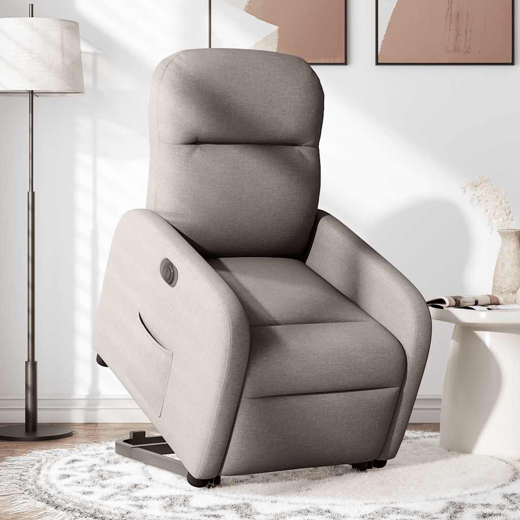 Fauteuil inclinable électrique taupe tissu