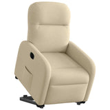 Fauteuil inclinable électrique crème tissu