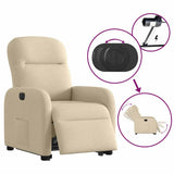 Fauteuil inclinable électrique crème tissu