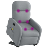 Fauteuil inclinable de massage électrique Gris clair Tissu