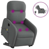 Fauteuil inclinable de massage électrique Gris foncé Tissu