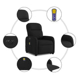 Fauteuil inclinable de massage électrique Noir Tissu