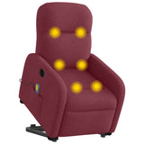 Fauteuil inclinable de massage électrique Rouge bordeaux Tissu