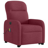 Fauteuil inclinable de massage électrique Rouge bordeaux Tissu
