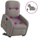 Fauteuil inclinable de massage électrique Taupe Tissu