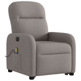 Fauteuil inclinable de massage électrique Taupe Tissu