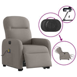 Fauteuil inclinable de massage électrique Taupe Tissu