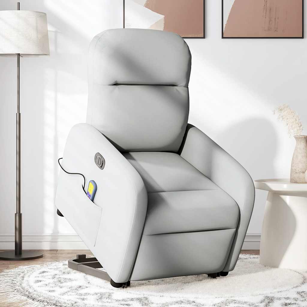 Fauteuil inclinable de massage électrique gris nuage tissu