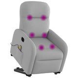 Fauteuil inclinable de massage électrique gris nuage tissu