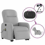 Fauteuil inclinable de massage électrique gris nuage tissu