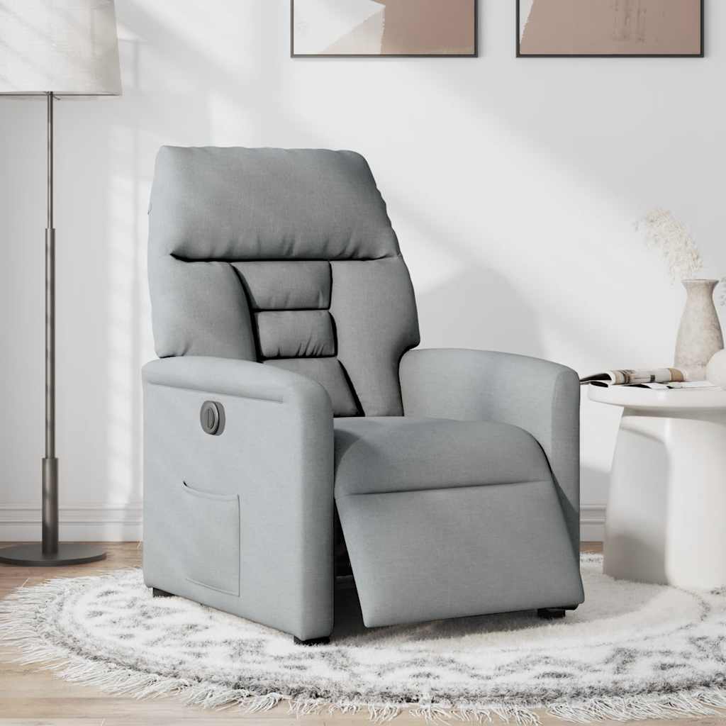 Fauteuil inclinable électrique Gris clair Tissu