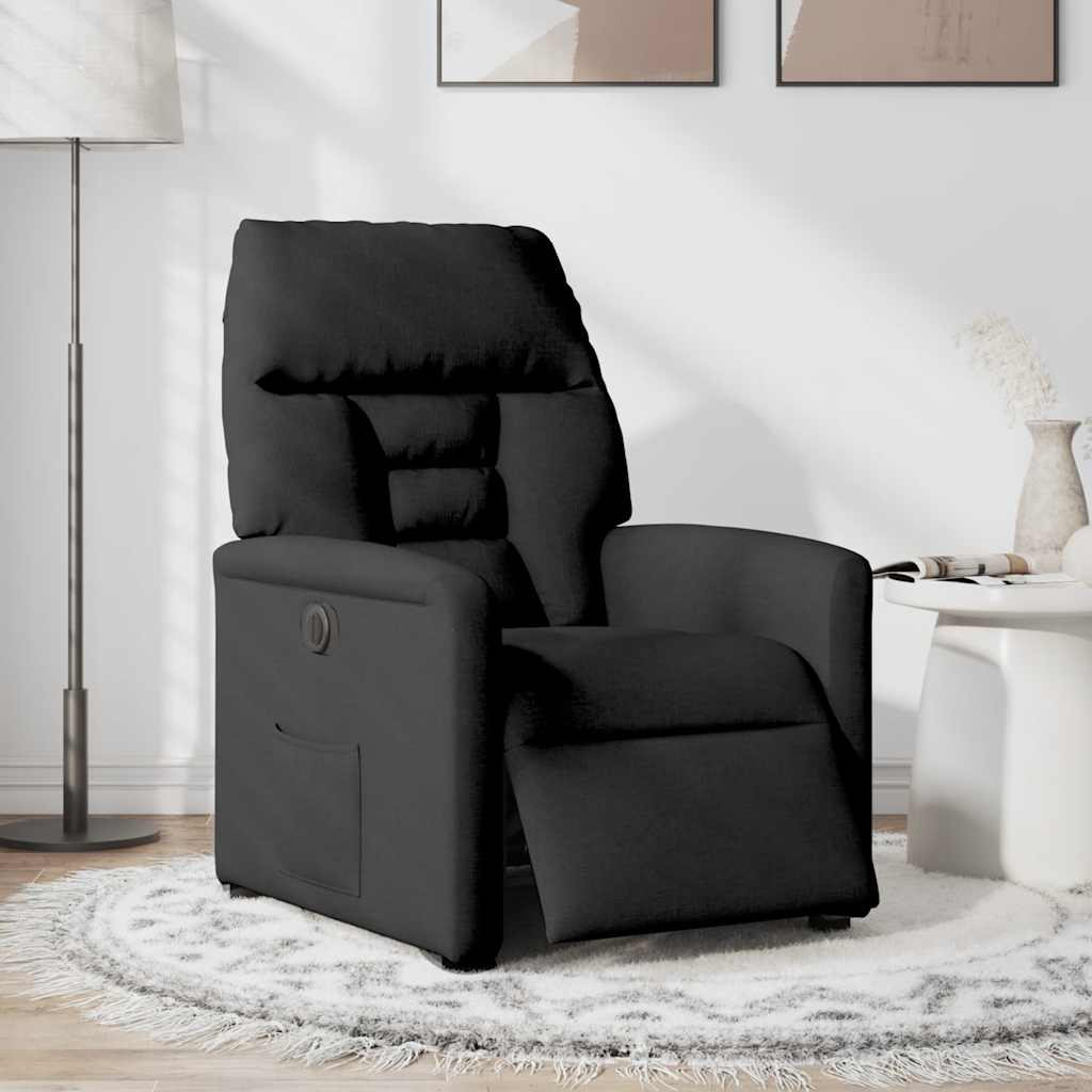 Fauteuil inclinable électrique Noir Tissu