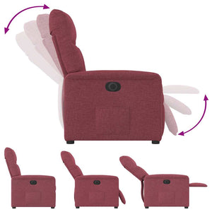 Fauteuil inclinable électrique Rouge bordeaux Tissu
