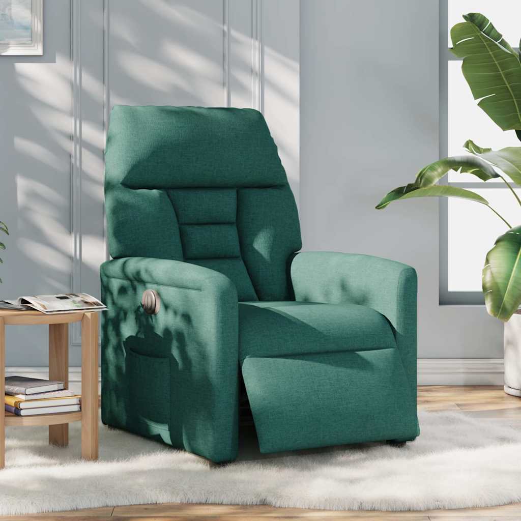 Fauteuil inclinable électrique Vert foncé Tissu