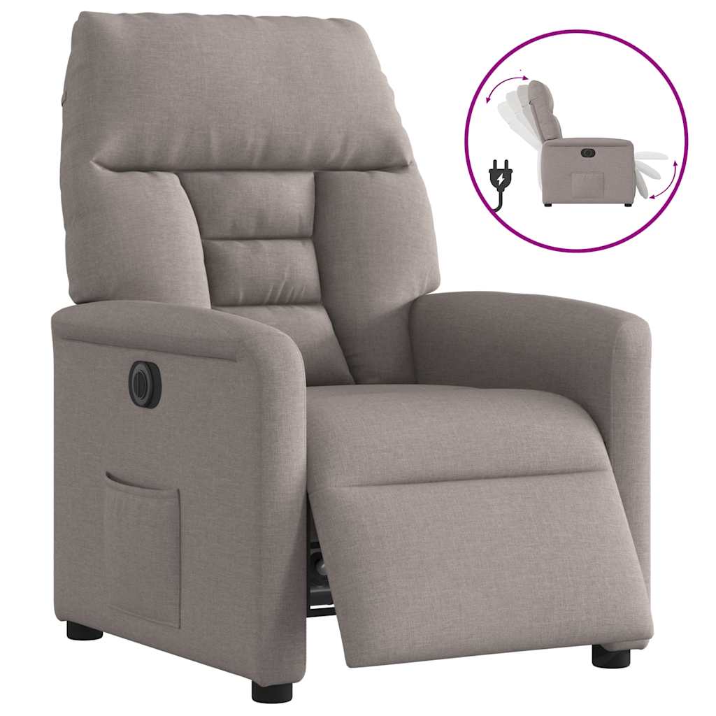 Fauteuil inclinable électrique Taupe Tissu