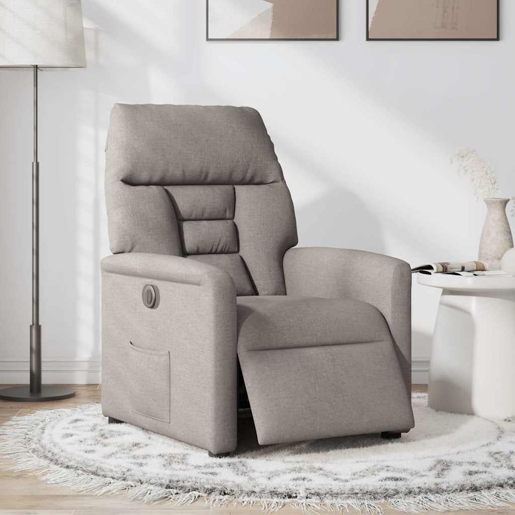 Fauteuil inclinable électrique Taupe Tissu