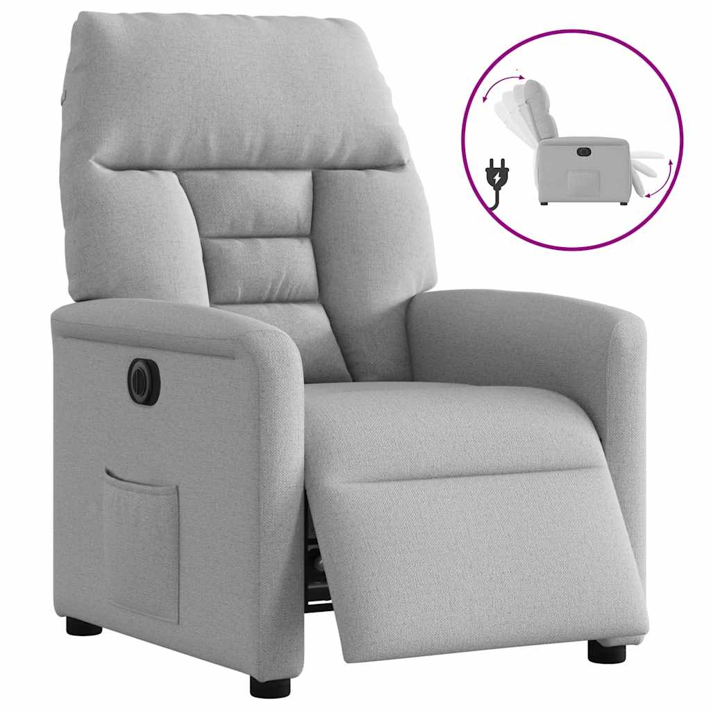 Fauteuil inclinable électrique gris nuage tissu