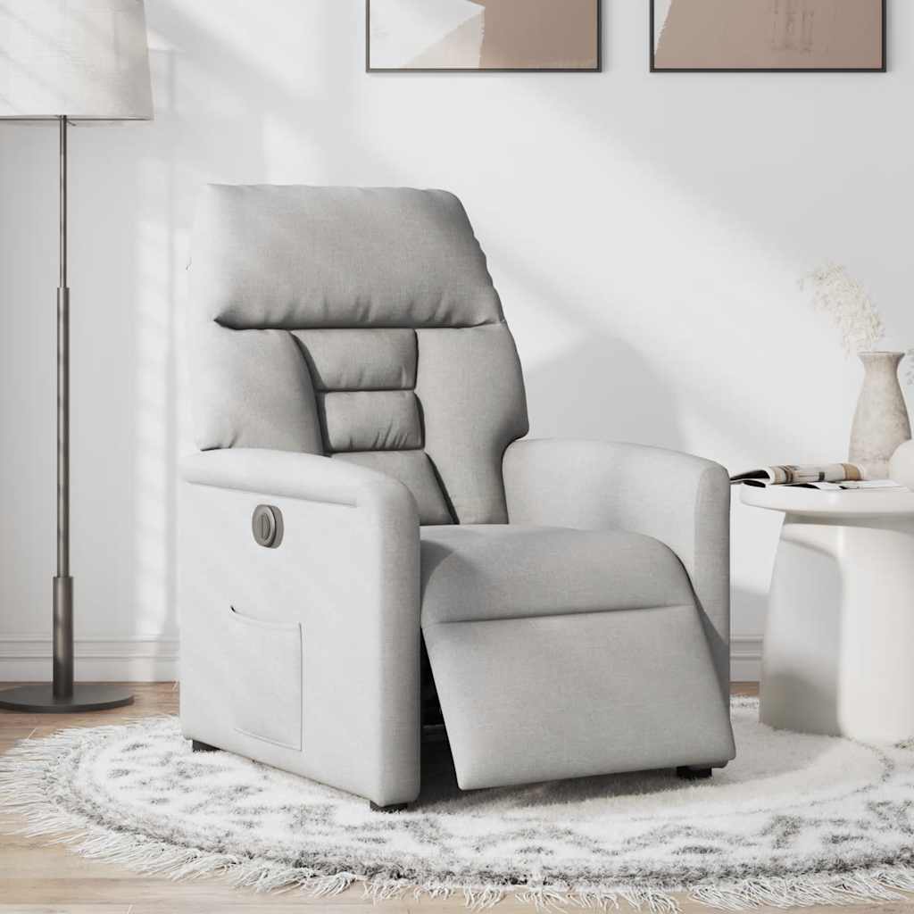 Fauteuil inclinable électrique gris nuage tissu