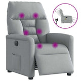 Fauteuil de massage inclinable électrique gris clair tissu
