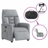 Fauteuil de massage inclinable électrique gris clair tissu