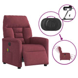 Fauteuil de massage inclinable électrique Rouge bordeaux Tissu