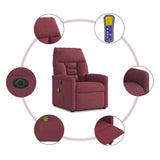 Fauteuil de massage inclinable électrique Rouge bordeaux Tissu