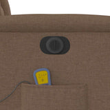 Fauteuil inclinable de massage électrique marron tissu