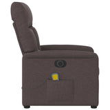 Fauteuil de massage inclinable électrique Marron foncé Tissu