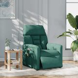 Fauteuil de massage inclinable électrique Vert foncé Tissu