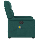 Fauteuil de massage inclinable électrique Vert foncé Tissu