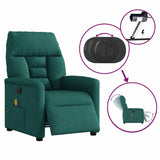 Fauteuil de massage inclinable électrique Vert foncé Tissu